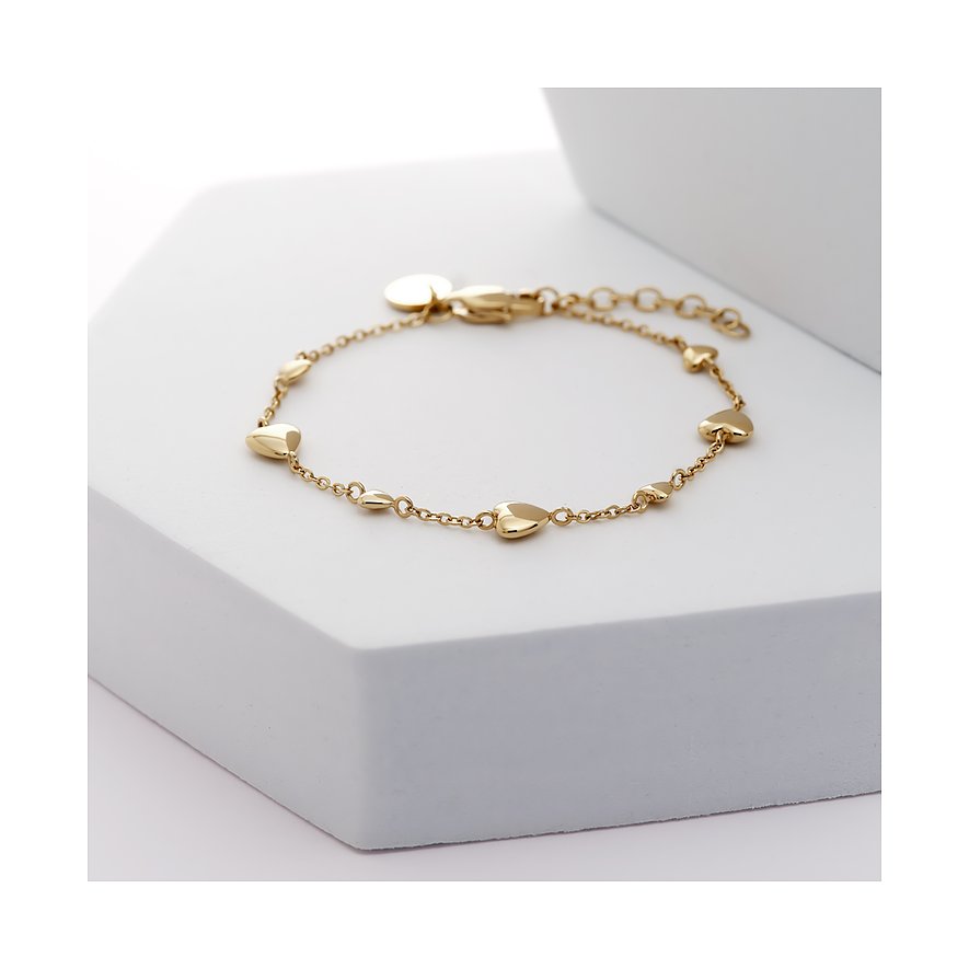 GMK Collection Armband aus Edelstahl mit Herz-Anhängern.