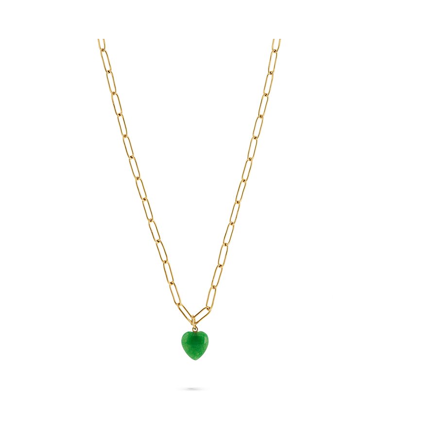 GMK Collection Kette, Kristall, synthetisch, Damen, Edelstahl, Farbstein, gelbgold