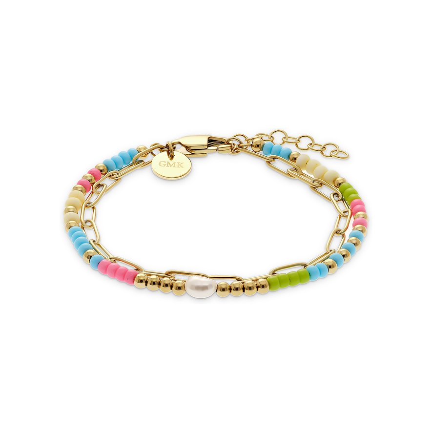 GMK Collection Armband, Muschelkern, Damen, Edelstahl, Perle, Kunststoff, mehrfarbig