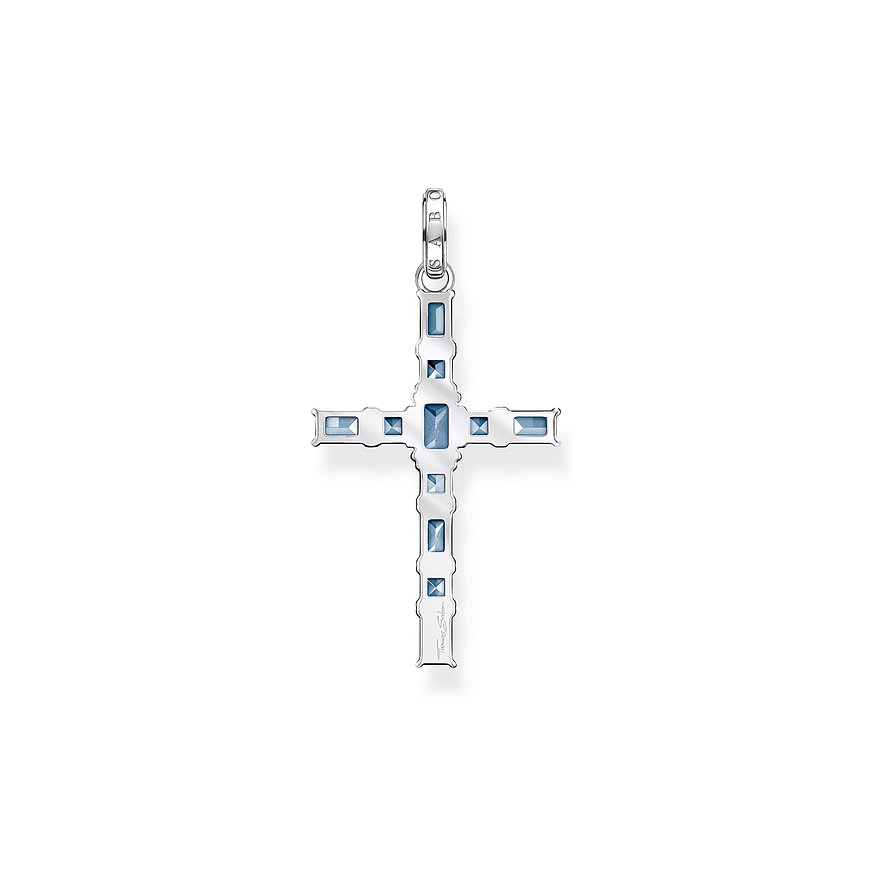 Thomas Sabo Anhänger aus 925er Silber mit blauen Spinellen.