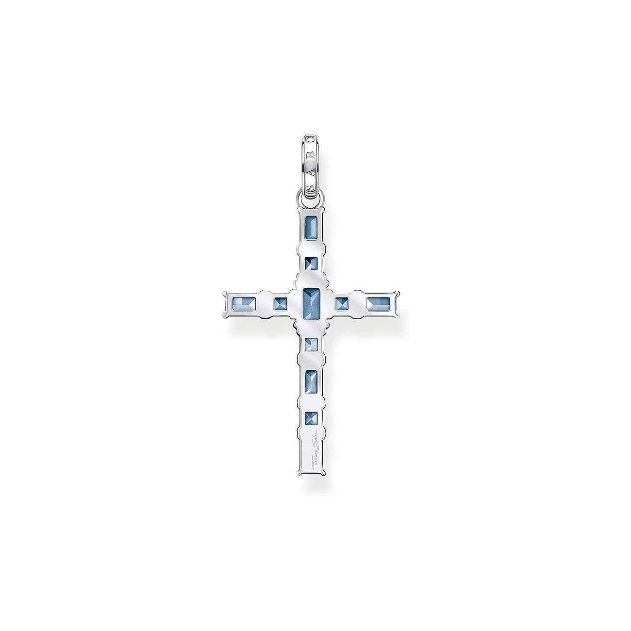 Thomas Sabo Anhänger aus 925er Silber mit blauen Spinellen.