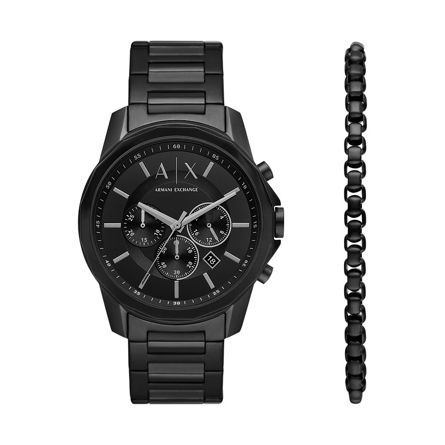 Armani Exchange Uhren-Set BANKS AX7153SET, Herren, Armband: Edelstahl, analog