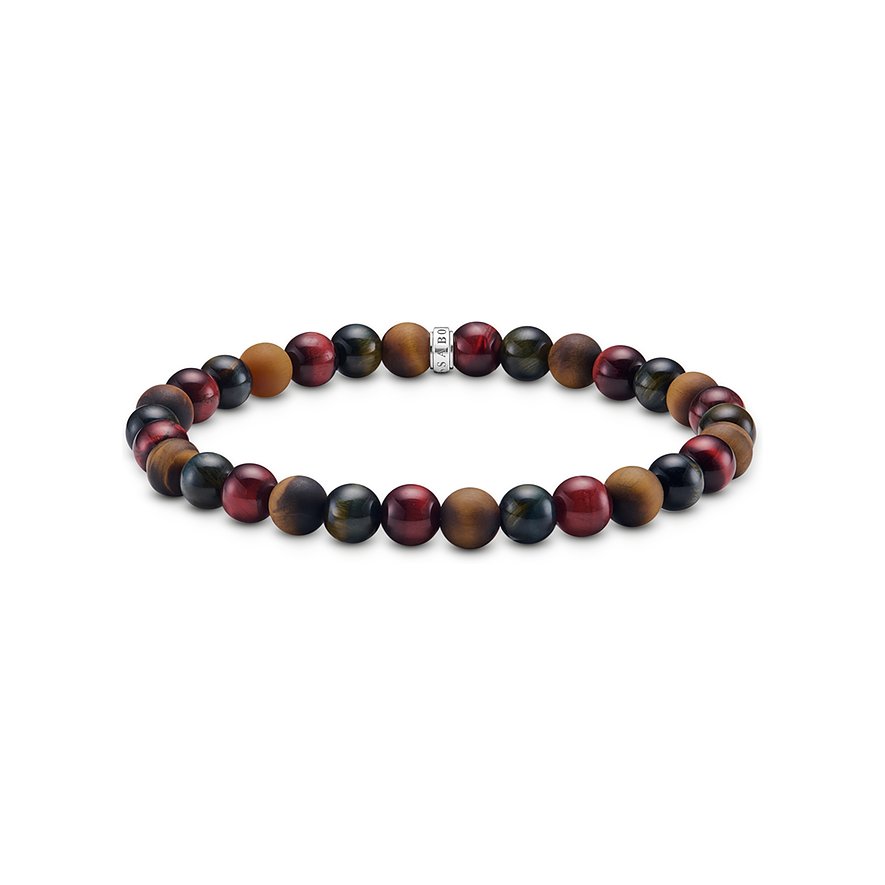 Thomas Sabo Armband Rebel at heart, Tigerauge, Unisex, 925er Silber, braun, Größe: 19