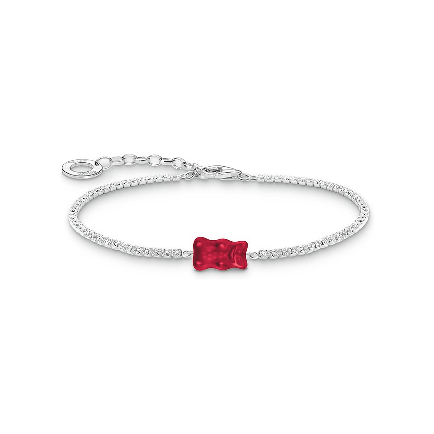 Thomas Sabo Armband Charming, Zirkonia, Damen, 925er Silber, rot