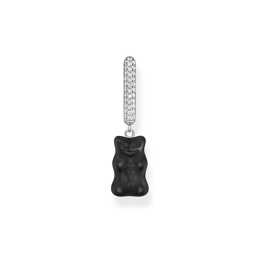Thomas Sabo Creolen Charming, Zirkonia, Damen, 925er Silber, schwarz