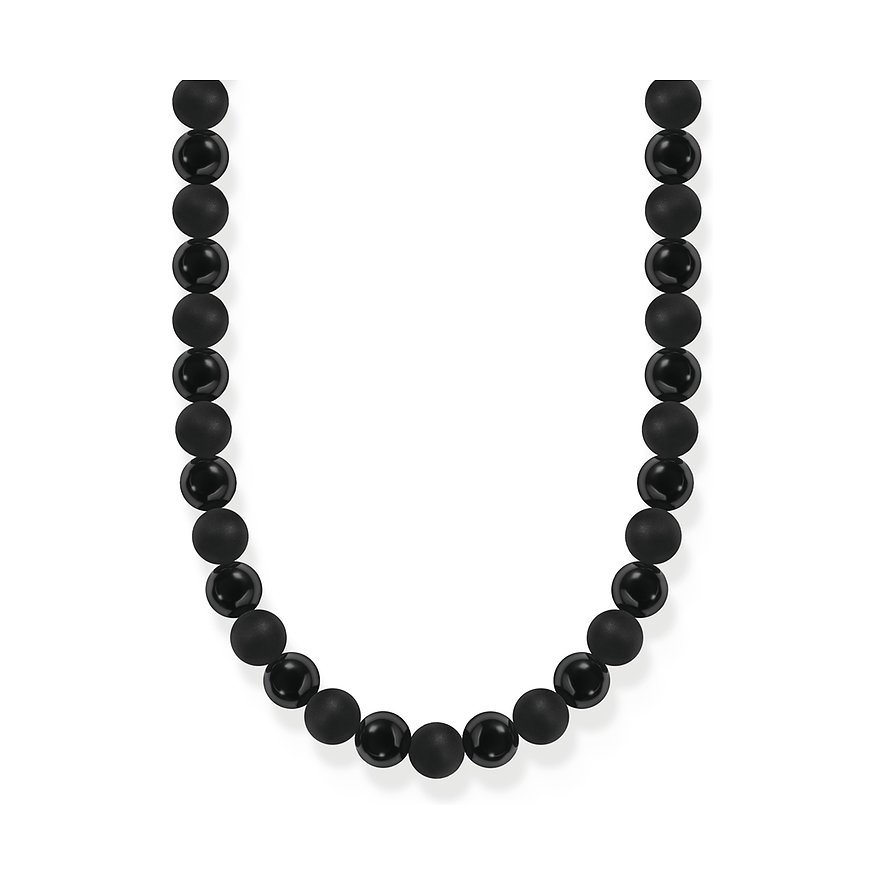 Thomas Sabo Kette Rebel at heart, Onyx, Unisex, 925er Silber, schwarz