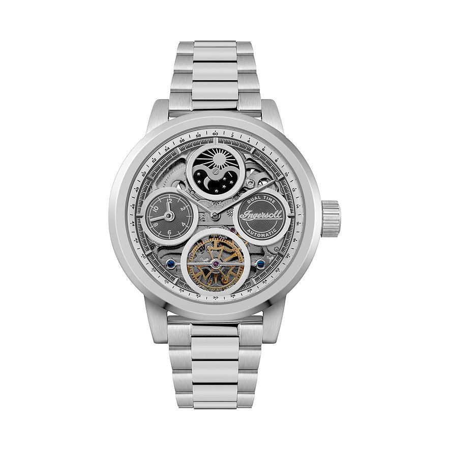 Ingersoll Herrenuhr The Arc I16002, Herren, Edelstahl, Armband: Edelstahl, Automatik, analog