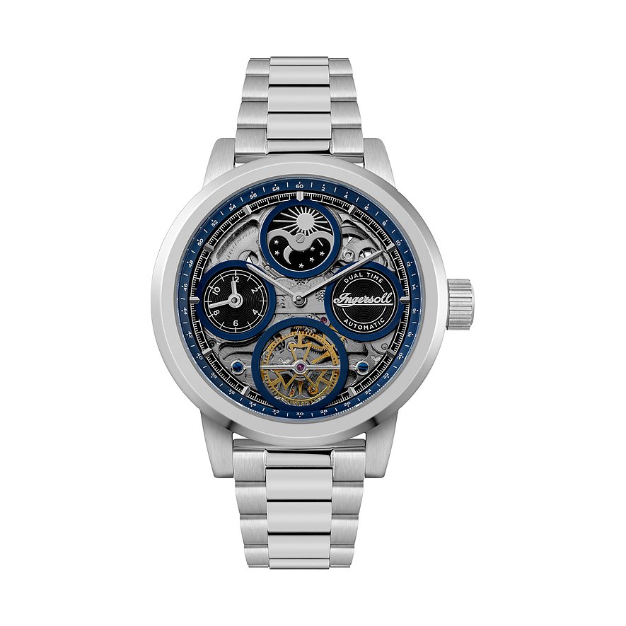 Ingersoll Herrenuhr The Arc I16003, Herren, Edelstahl, Armband: Edelstahl, Automatik, analog