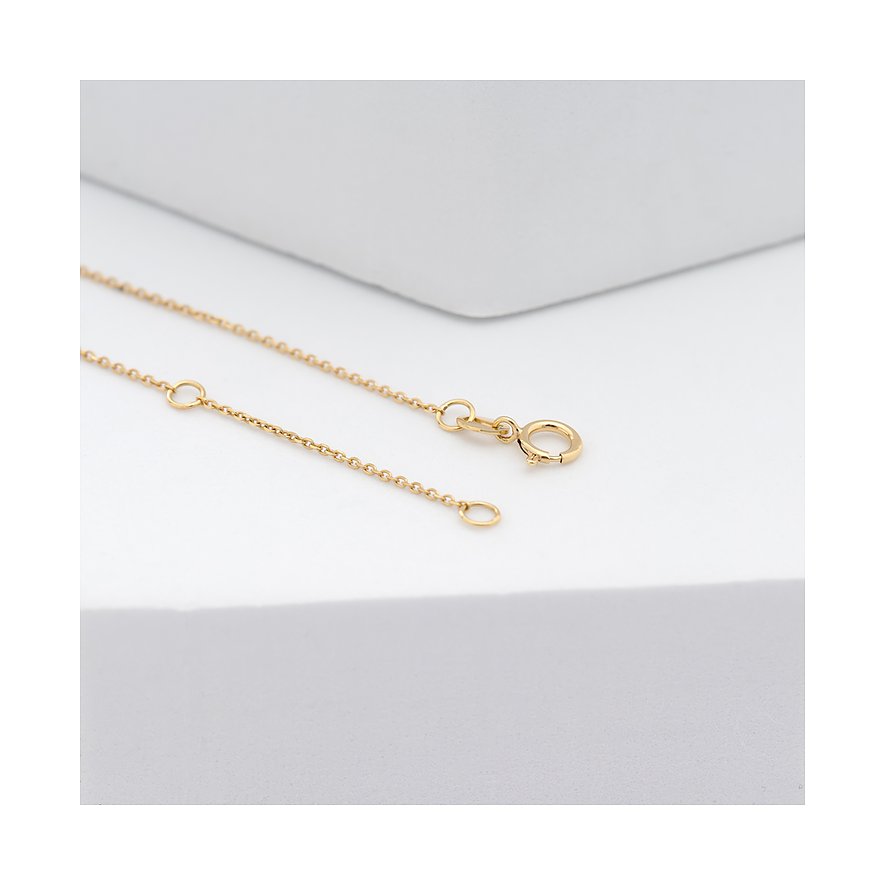 CHRIST 585 Gelbgold Kette mit Diamant und Karabinerverschluss.