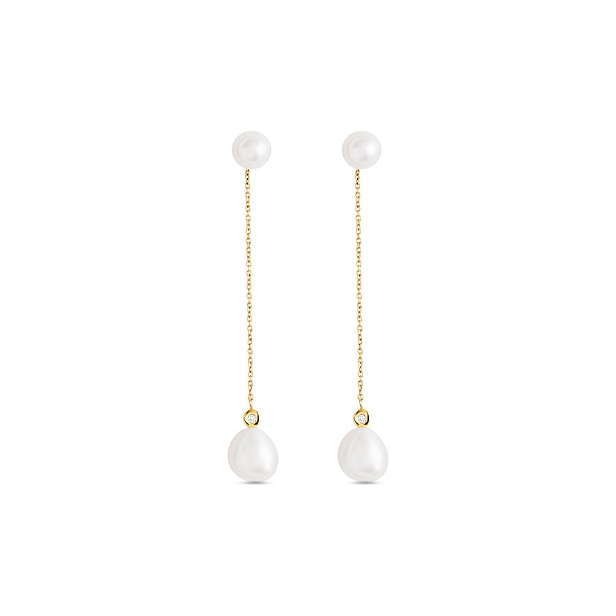 YAMOKO Ohrschmuck aus 585 Gelbgold mit Perlen.