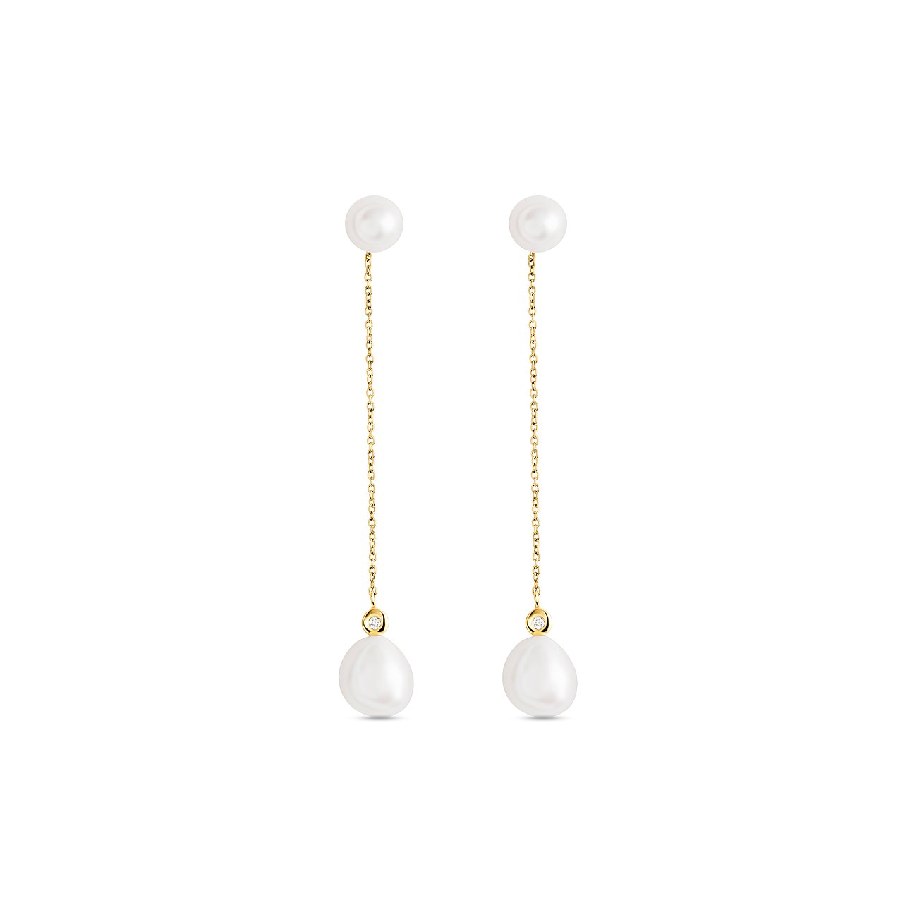 YAMOKO Ohrschmuck aus 585 Gelbgold mit Perlen.