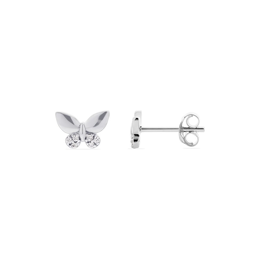 FAVS Ohrstecker aus 925er Silber mit Zirkonia im Schmetterlingsdesign.