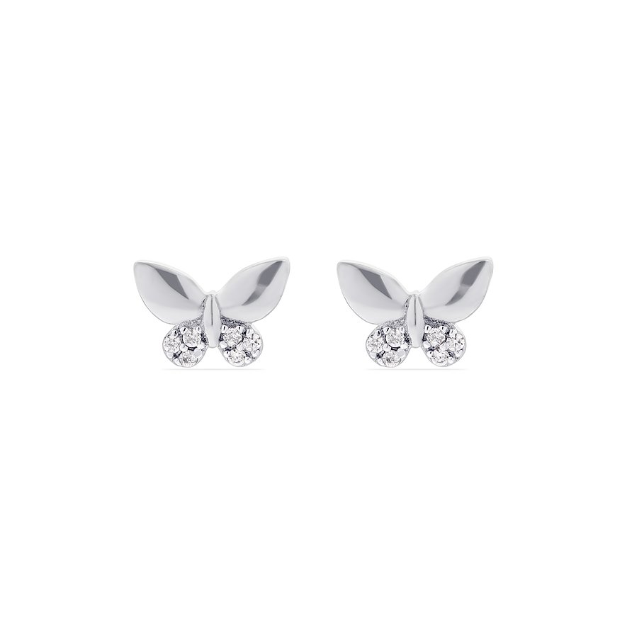 FAVS Ohrringe aus 925er Silber mit Zirkonia im Schmetterlingsdesign.