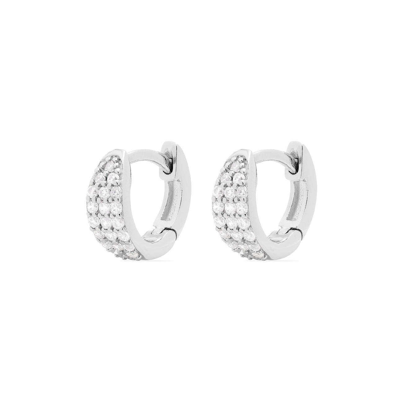 Créoles FAVS en argent 925 avec zirconias blancs.