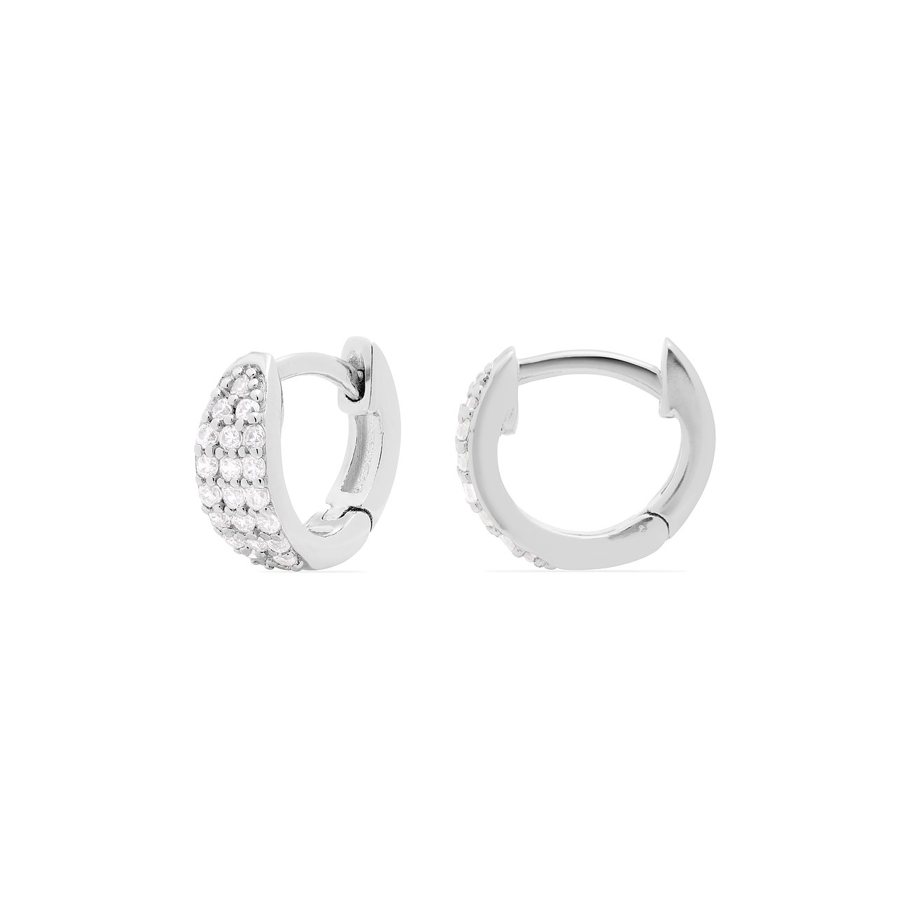 Boucles d'oreilles FAVS en argent 925 avec zircons blancs.