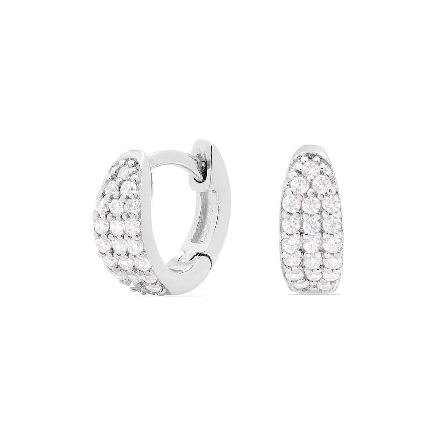 Boucles d'oreilles FAVS en argent 925 avec zirconias blancs.
