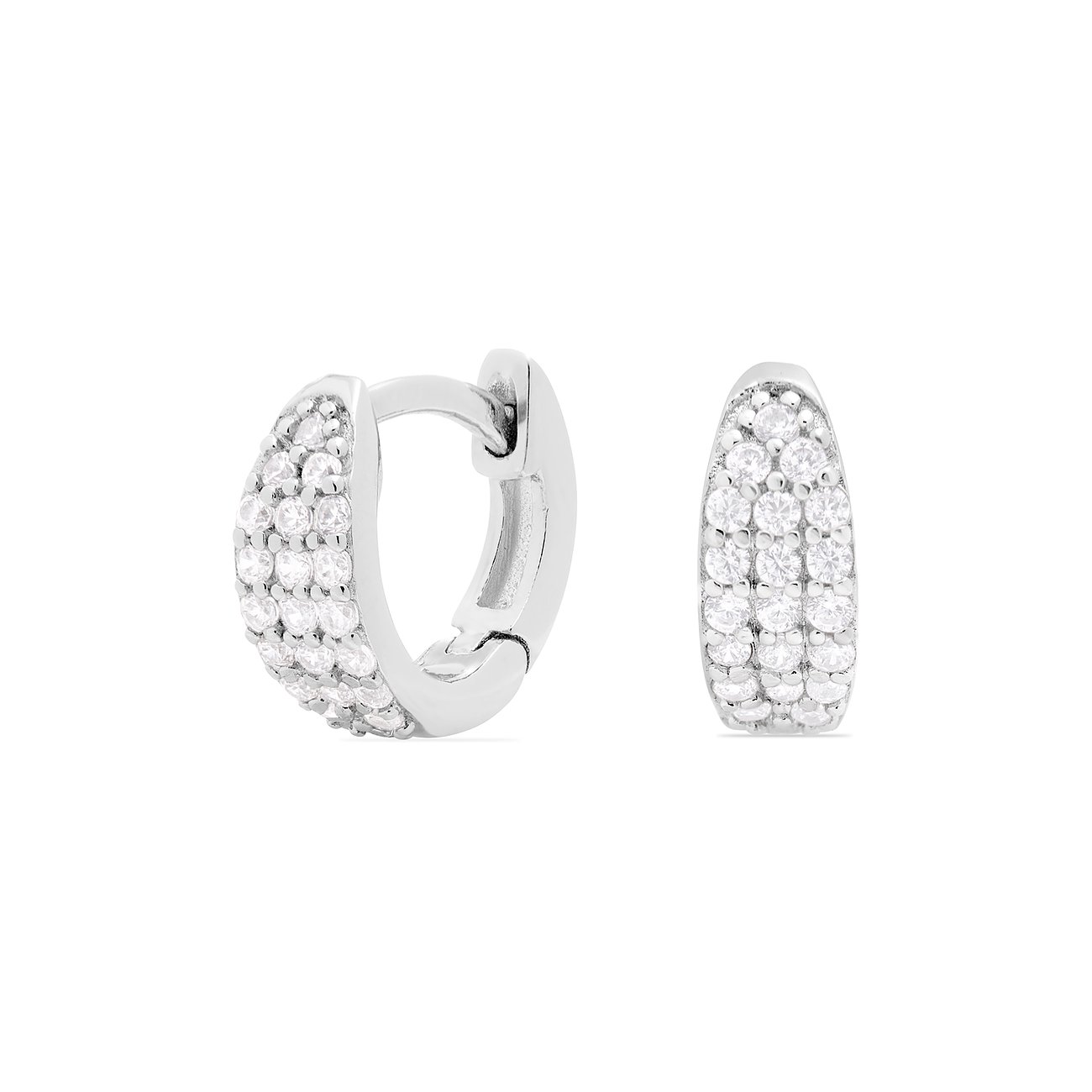 Boucles d'oreilles FAVS en argent 925 avec zirconias blancs.