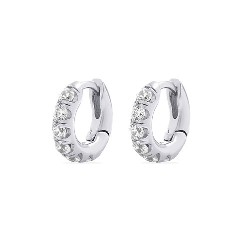 Boucles d'oreilles FAVS en argent 925 avec zircons blancs.
