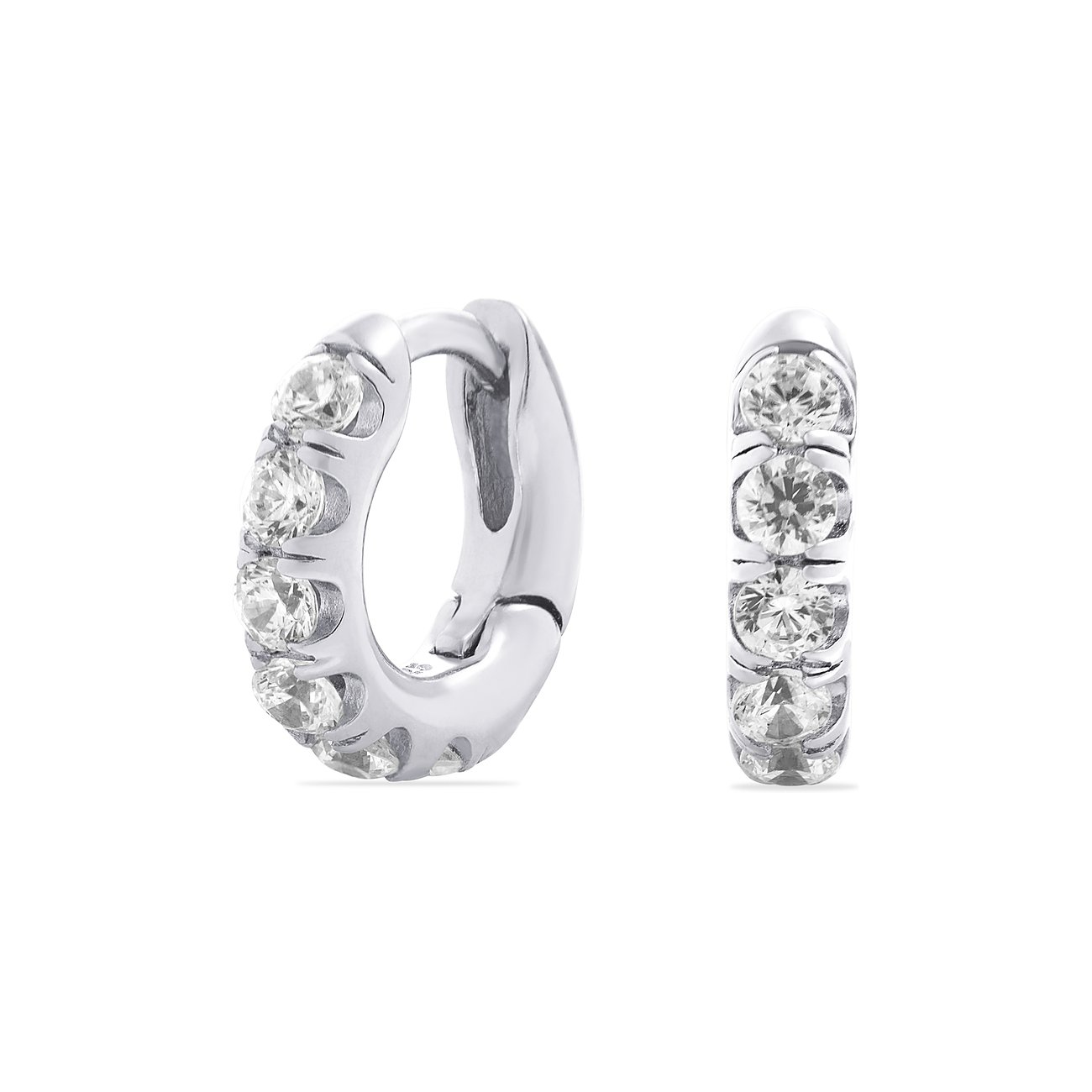 FAVS øreringe af 925 sterling sølv med hvide zirkoner.