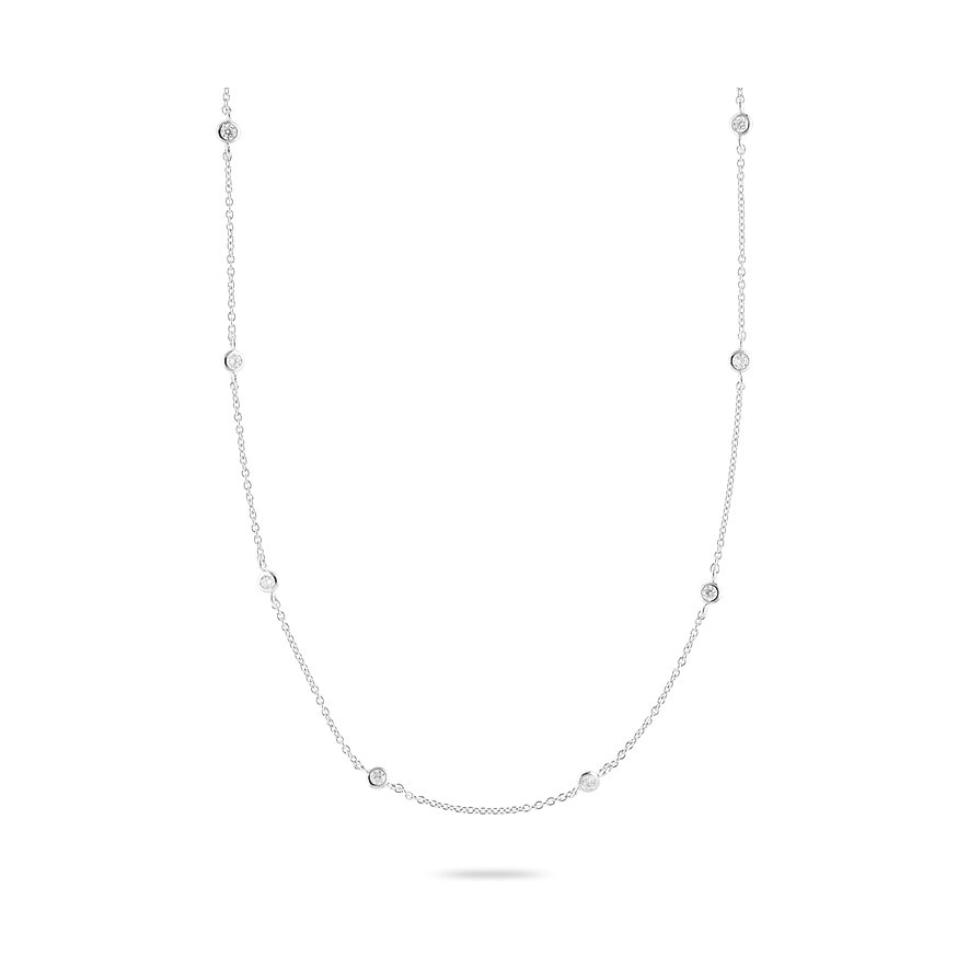 CHRIST halskæde i genanvendt 925 sølv med flere fatte farvede zirkonia-sten som blikfang.