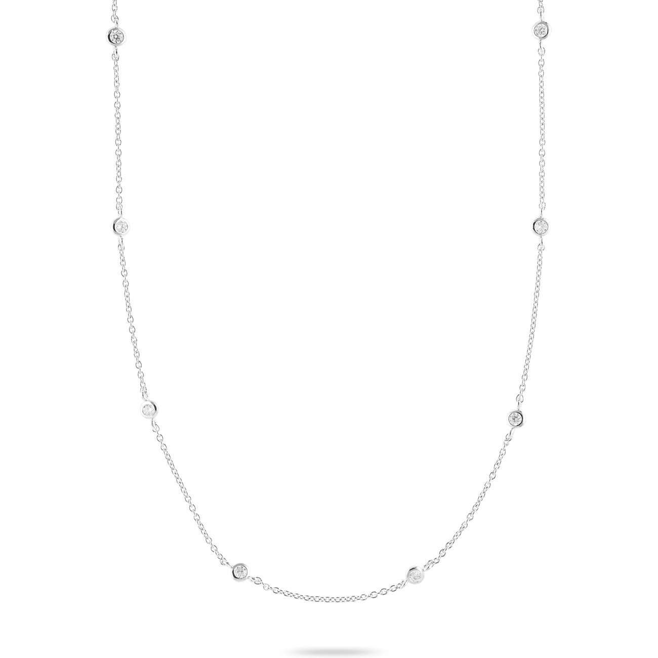 CHRIST halskæde i genanvendt 925 sølv med flere fatte farvede zirkonia-sten som blikfang.