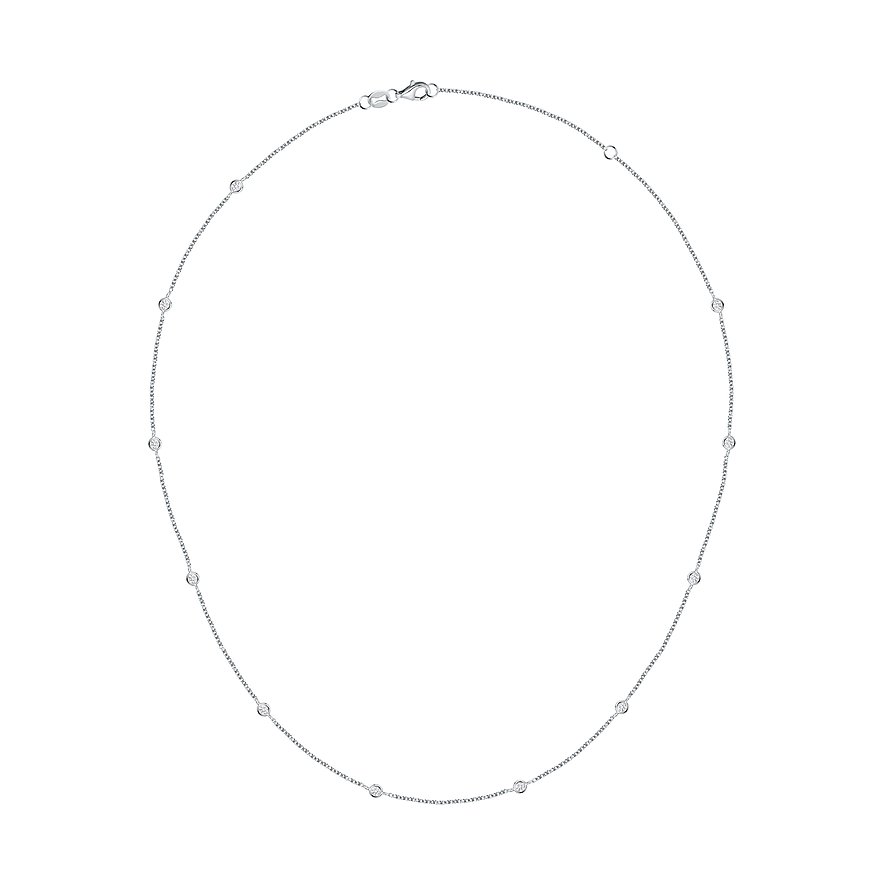 CHRIST halskæde i genanvendt 925 sølv med flere klare zirkoniasten jævnt fordelt.