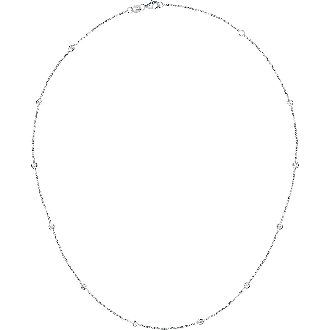 CHRIST halskæde i genanvendt 925 sølv med flere klare zirkoniasten jævnt fordelt.