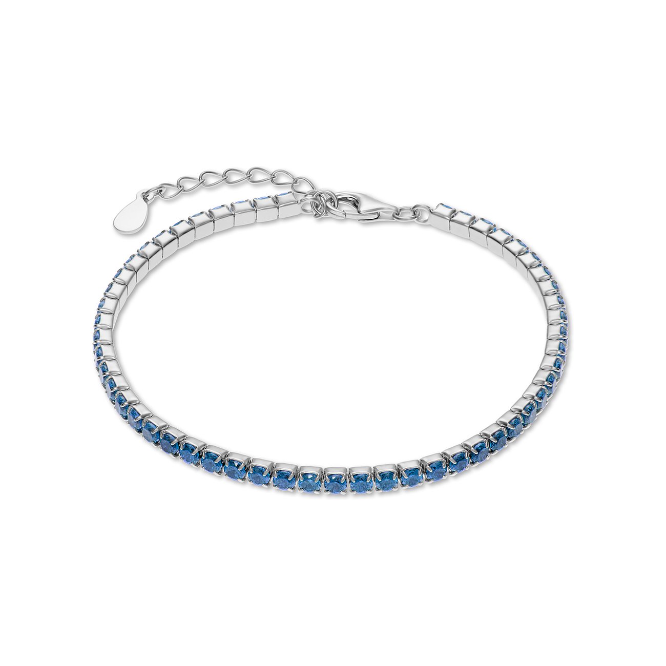 CHRIST armband i 925 silver med blå zirkoner.