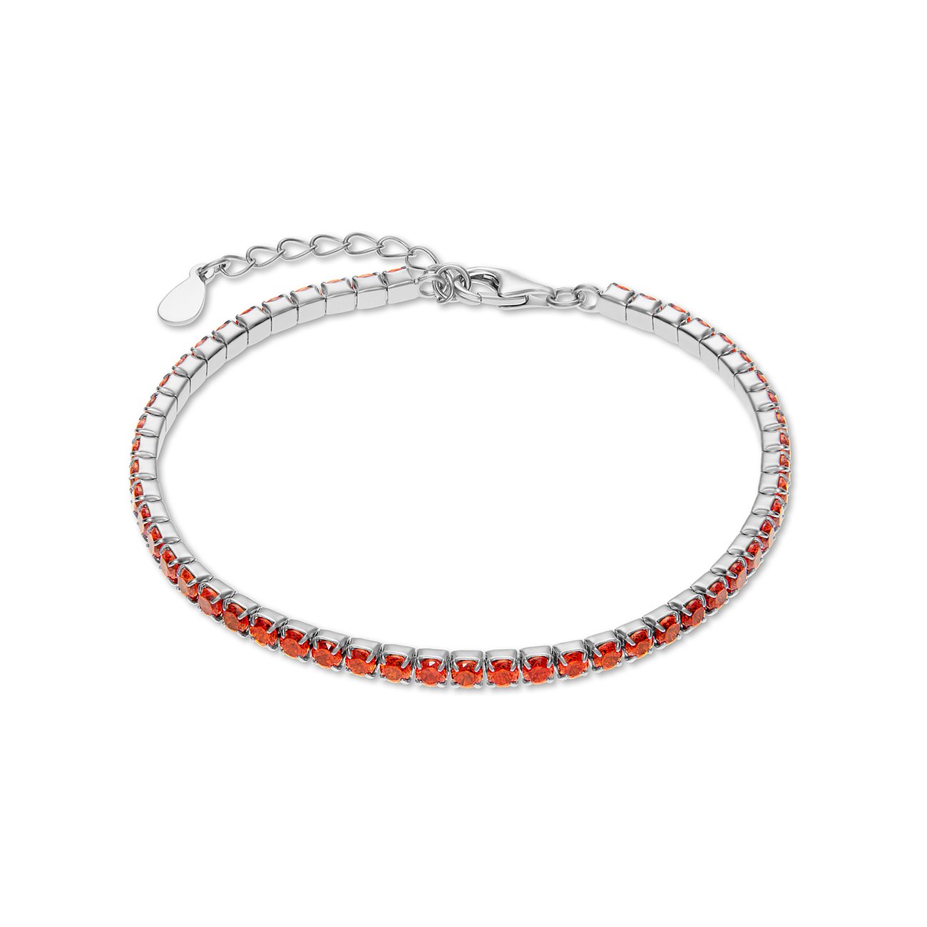 CHRIST armband i 925 återvunnet silver med orange zirkoner.