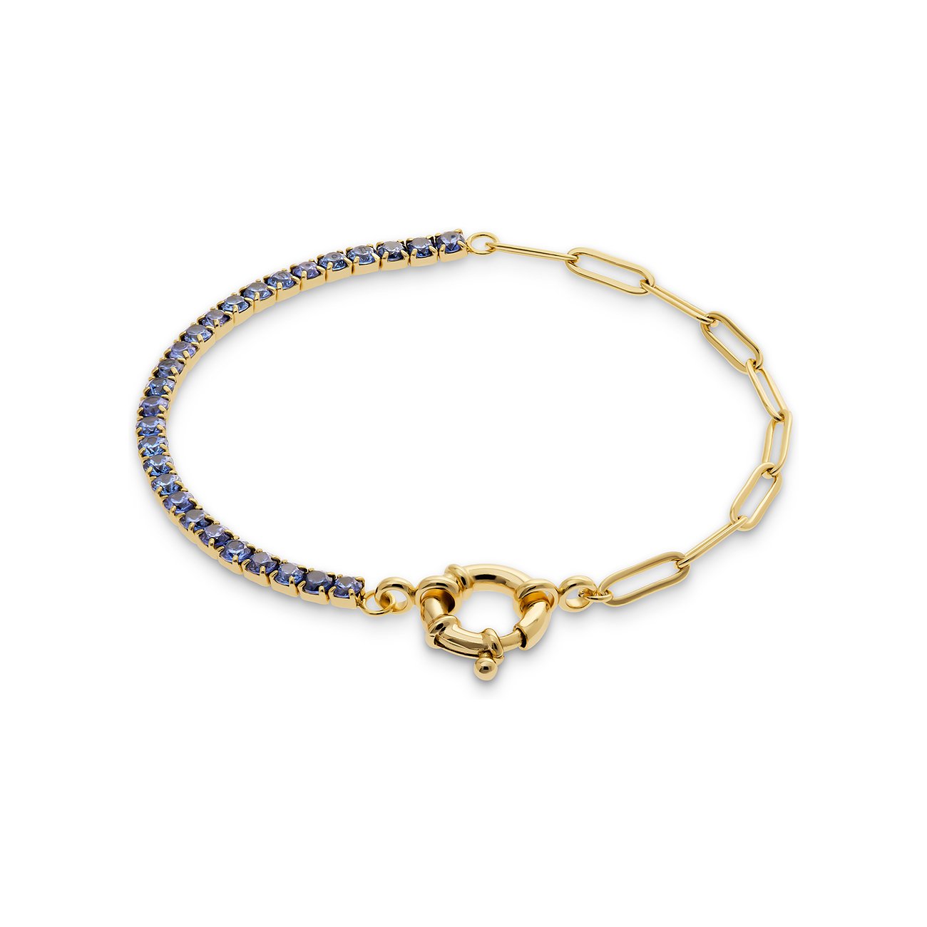 CHRIST Armband aus 925 recyceltem Silber mit blauen Zirkonia.