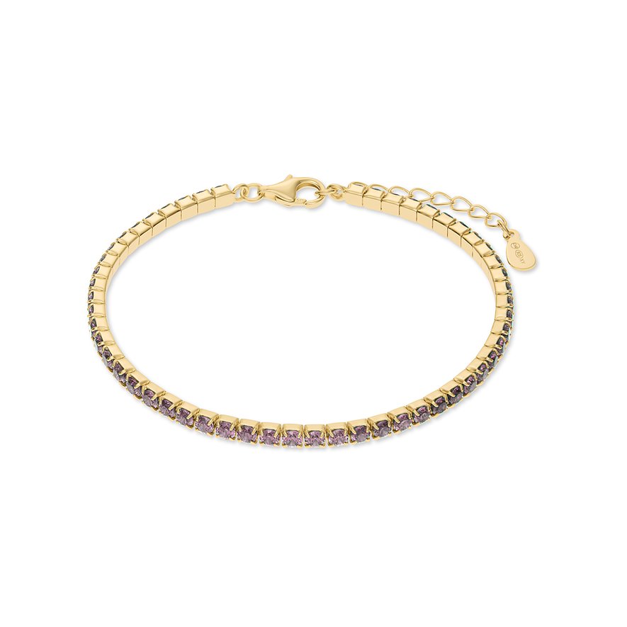 CHRIST Armband aus 925er recyceltem Silber mit lila Zirkonia.