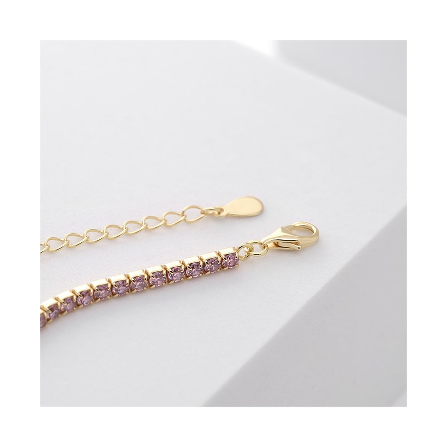 CHRIST Armband aus 925er recyceltem Silber mit pinken Zirkonia.