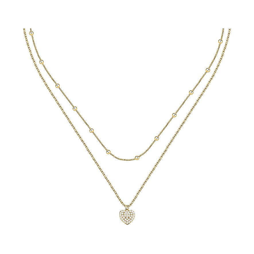 CHRIST Kette 2024, Zirkonia, Damen, 925er Silber, recycelt, gelbgold