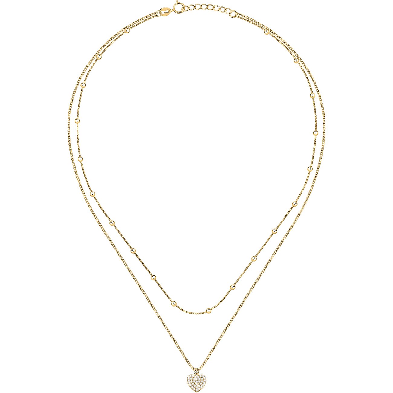 CHRIST Halsschmuck aus 925er Silber mit Zirkonia im Herzanhänger.