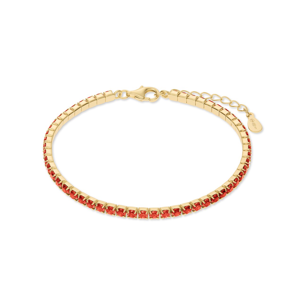 CHRIST Armband aus 925er Silber, rot Zirkonia.