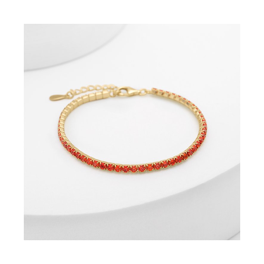 CHRIST Armband aus 925er recyceltem Silber mit roten Zirkonia.