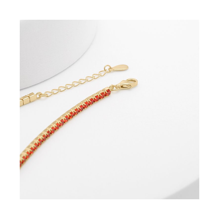 CHRIST Armband aus 925 recyceltem Silber mit roten Zirkonia.