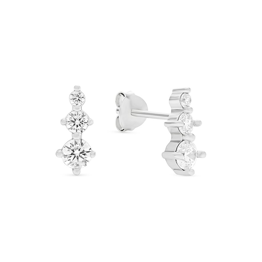 FAVS Ohrstecker aus 925er Silber mit weißen Zirkonen.