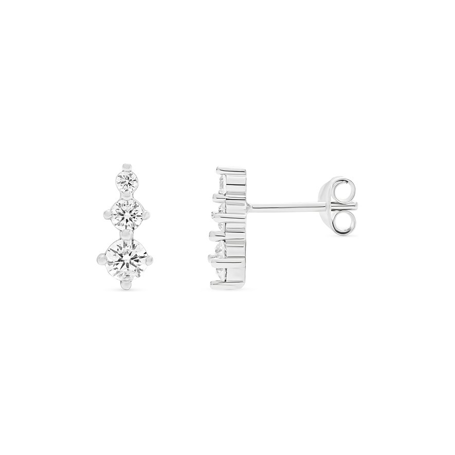 FAVS Ohrstecker aus 925er Silber mit weißen Zirkonia.