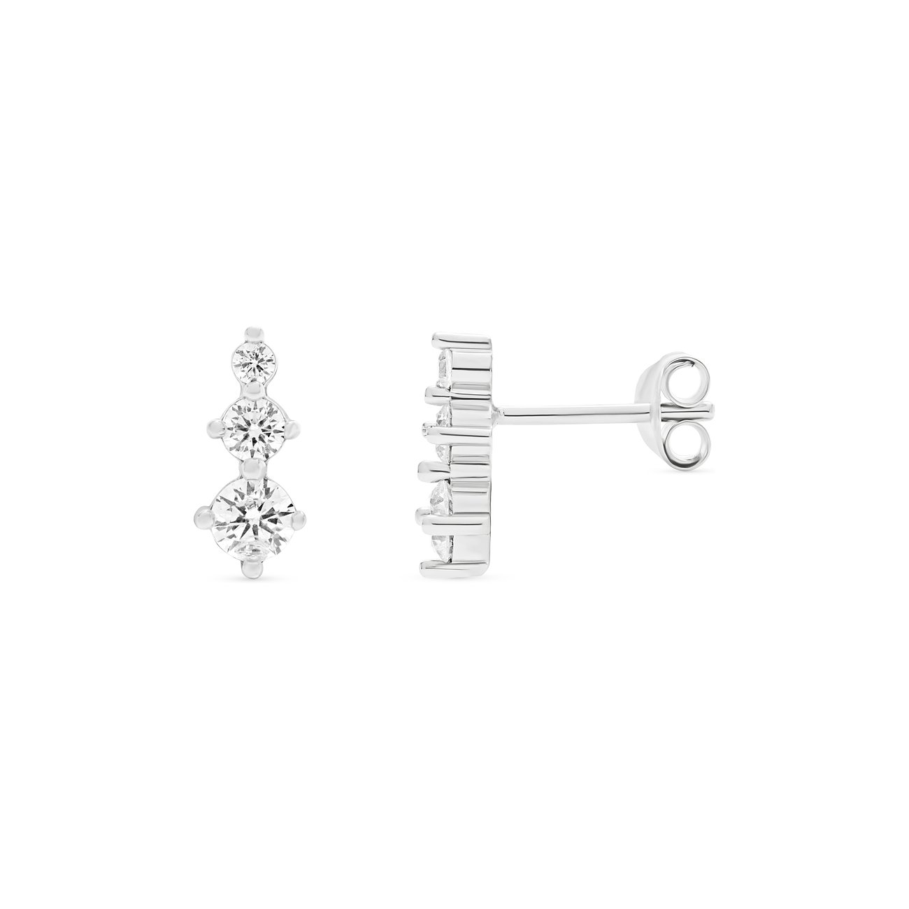 FAVS Ohrstecker aus 925er Silber mit weißen Zirkonia.