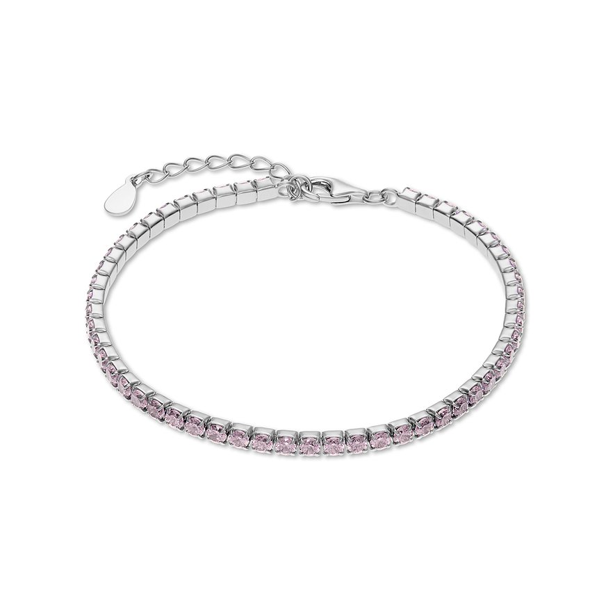 CHRIST Armband aus 925er recyceltem Silber mit pinken Zirkonia.