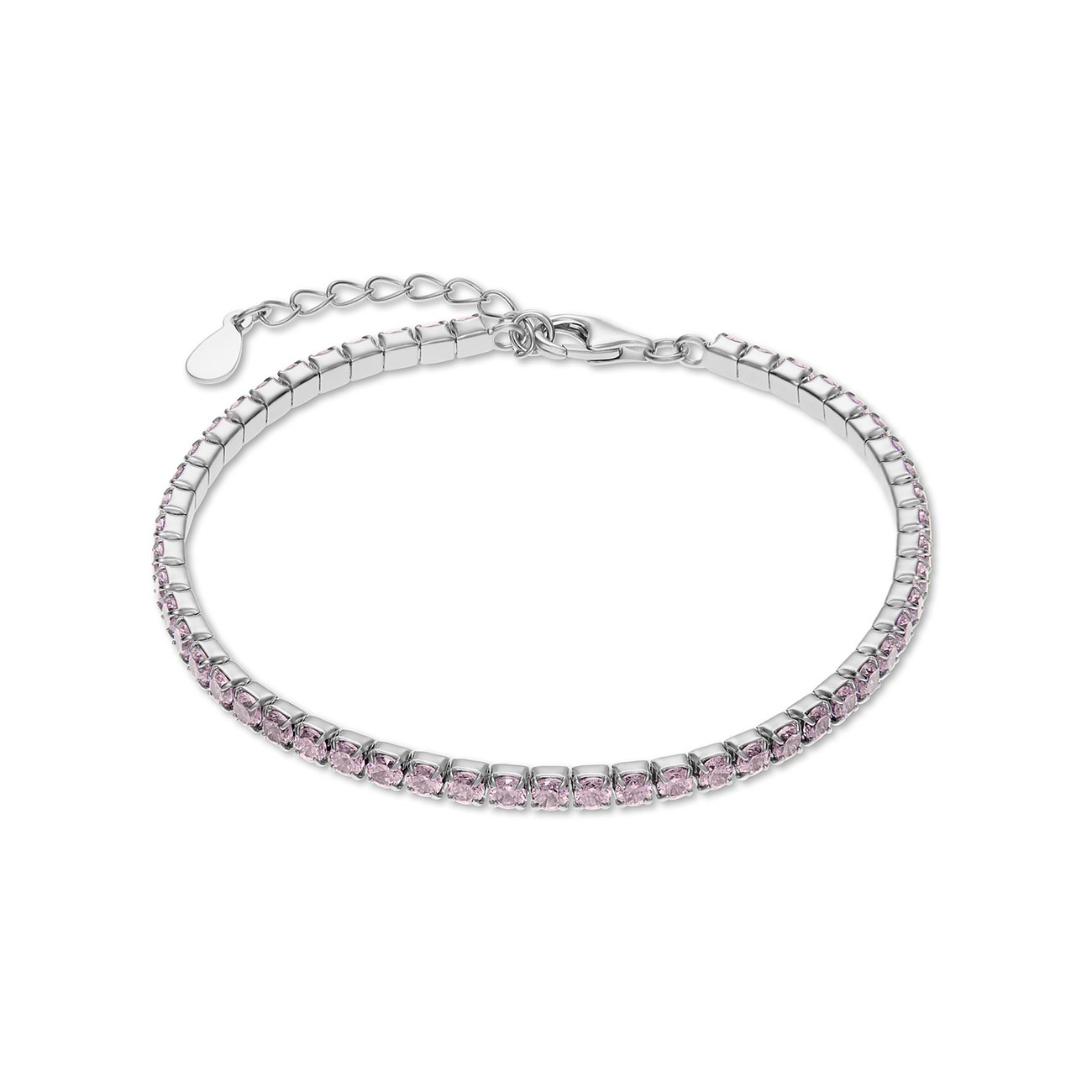 CHRIST Armband aus 925er recyceltem Silber mit pinken Zirkonia.