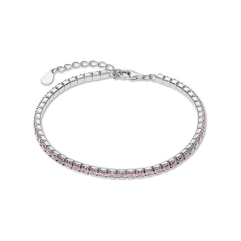 CHRIST Armband aus 925er recyceltem Silber mit pinken Zirkonia.