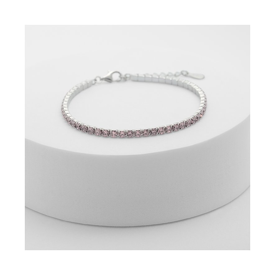 CHRIST Armband aus 925er recyceltem Silber mit pinken Zirkonia.