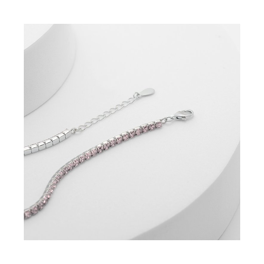 CHRIST Armband aus 925er recyceltem Silber mit pinken Zirkonia.