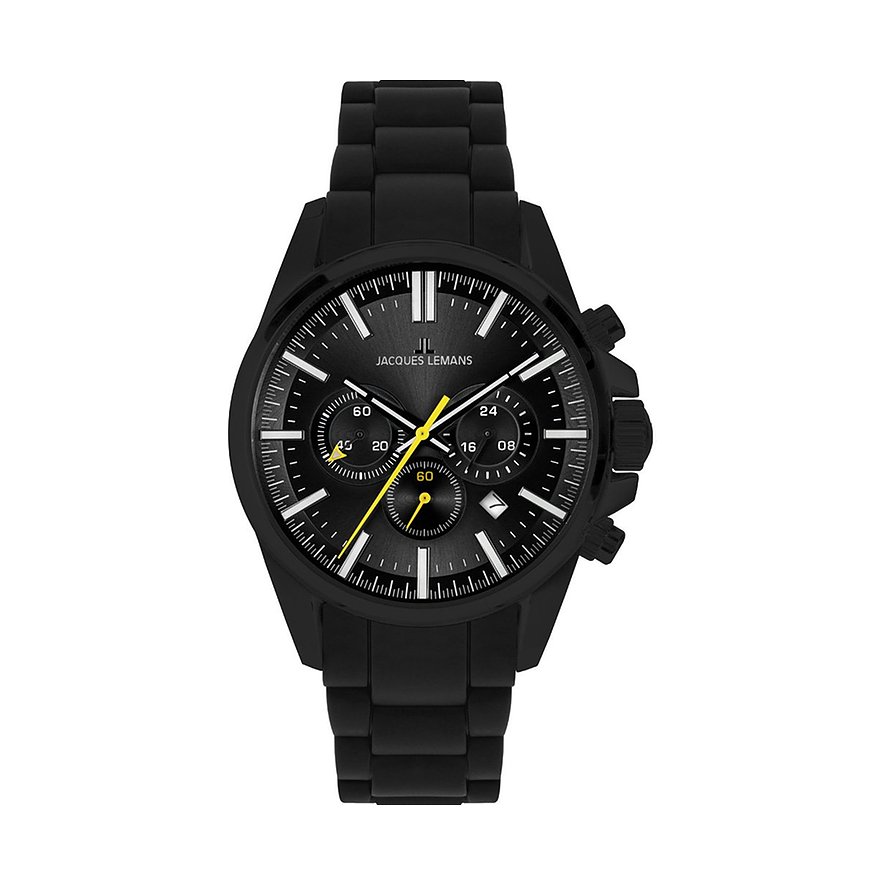 2. Chance - Jacques Lemans Chronograph 1-2119F, Herren, Edelstahl, Armband: Edelstahl, Quarz, analog