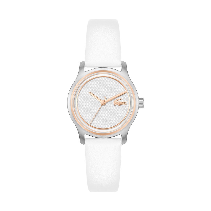 Lacoste Damenuhr Elyse 2001392, Damen, Edelstahl, Armband: Leder, Quarz