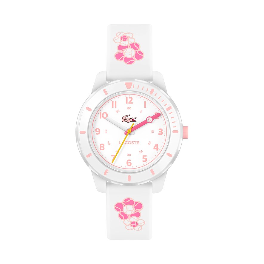 Lacoste Kinderuhr Mini Tennis 2030063, Mädchen, Jungen, Kunststoff, Edelstahl, Armband: Silikon, Quarz, analog