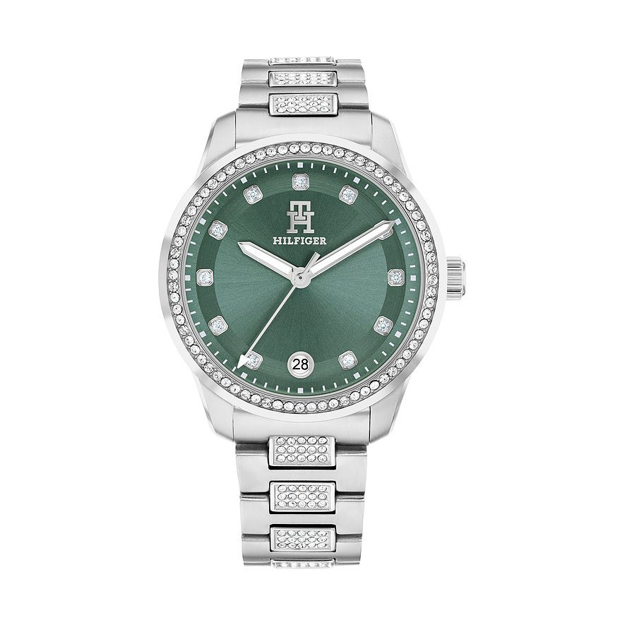 Tommy Hilfiger Damenuhr Th85 Crystals 1782759, Kristall, Damen, Edelstahl, Armband: Edelstahl, Quarz, analog