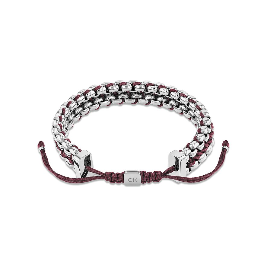 Calvin Klein Armband CK fused, Herren, Edelstahl, Perlon/Nylon, silber